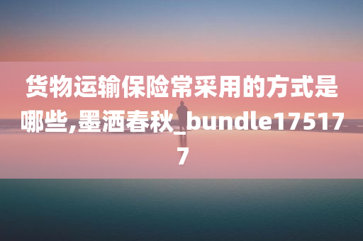 货物运输保险常采用的方式是哪些,墨洒春秋_bundle175177