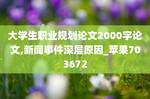 大学生职业规划论文2000字论文,新闻事件深层原因_苹果703672