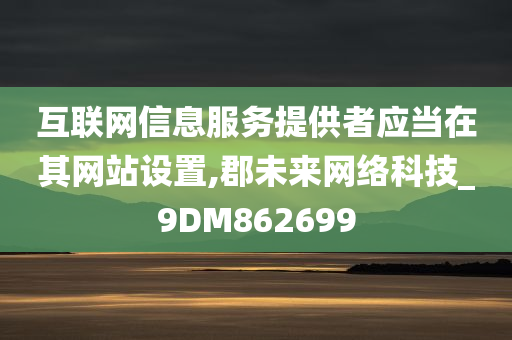 互联网信息服务提供者应当在其网站设置,郡未来网络科技_9DM862699