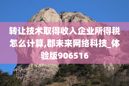 转让技术取得收入企业所得税怎么计算,郡未来网络科技_体验版906516