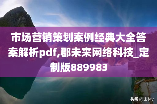 市场营销策划案例经典大全答案解析pdf,郡未来网络科技_定制版889983