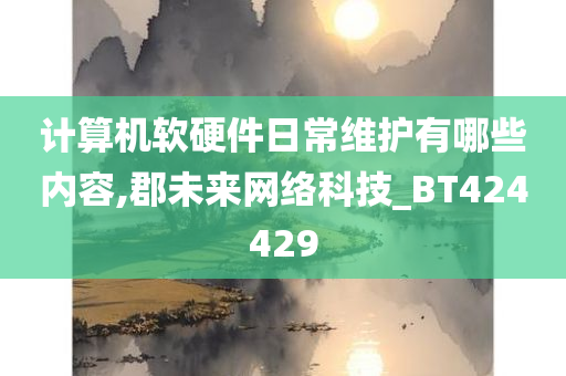 计算机软硬件日常维护有哪些内容,郡未来网络科技_BT424429