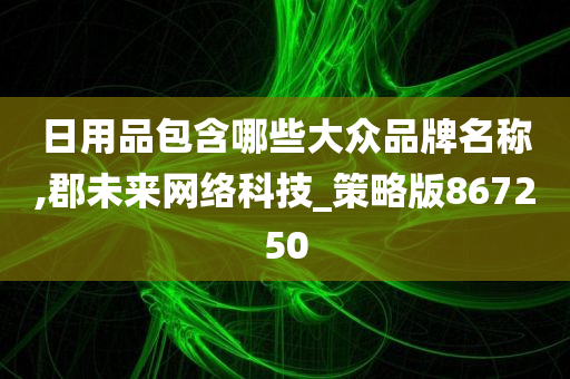 日用品包含哪些大众品牌名称,郡未来网络科技_策略版867250