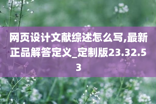 网页设计文献综述怎么写,最新正品解答定义_定制版23.32.53