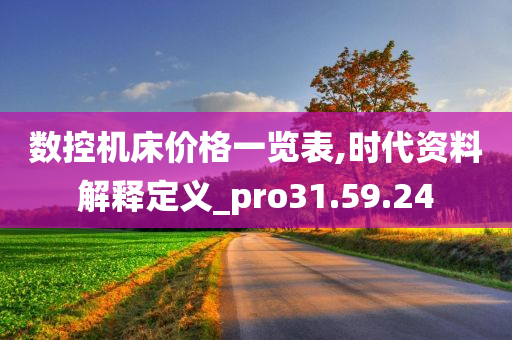 数控机床价格一览表,时代资料解释定义_pro31.59.24