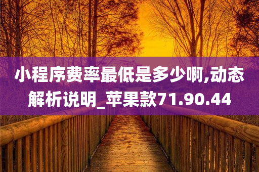 小程序费率最低是多少啊,动态解析说明_苹果款71.90.44