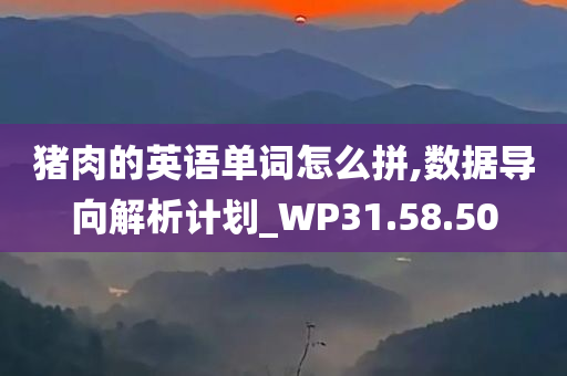 猪肉的英语单词怎么拼,数据导向解析计划_WP31.58.50