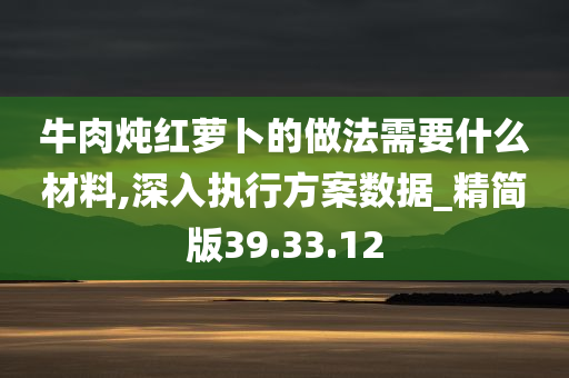 牛肉炖红萝卜的做法需要什么材料,深入执行方案数据_精简版39.33.12