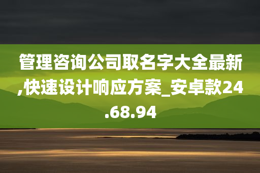 管理咨询公司取名字大全最新,快速设计响应方案_安卓款24.68.94